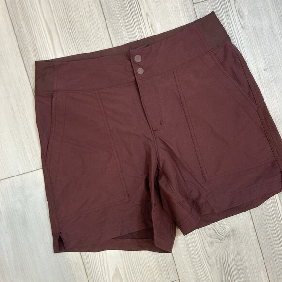 REI Co-op Women's Screenline Shorts Size 6 Maroon Stretch Drawstring 127134 - Picture 2 of 11